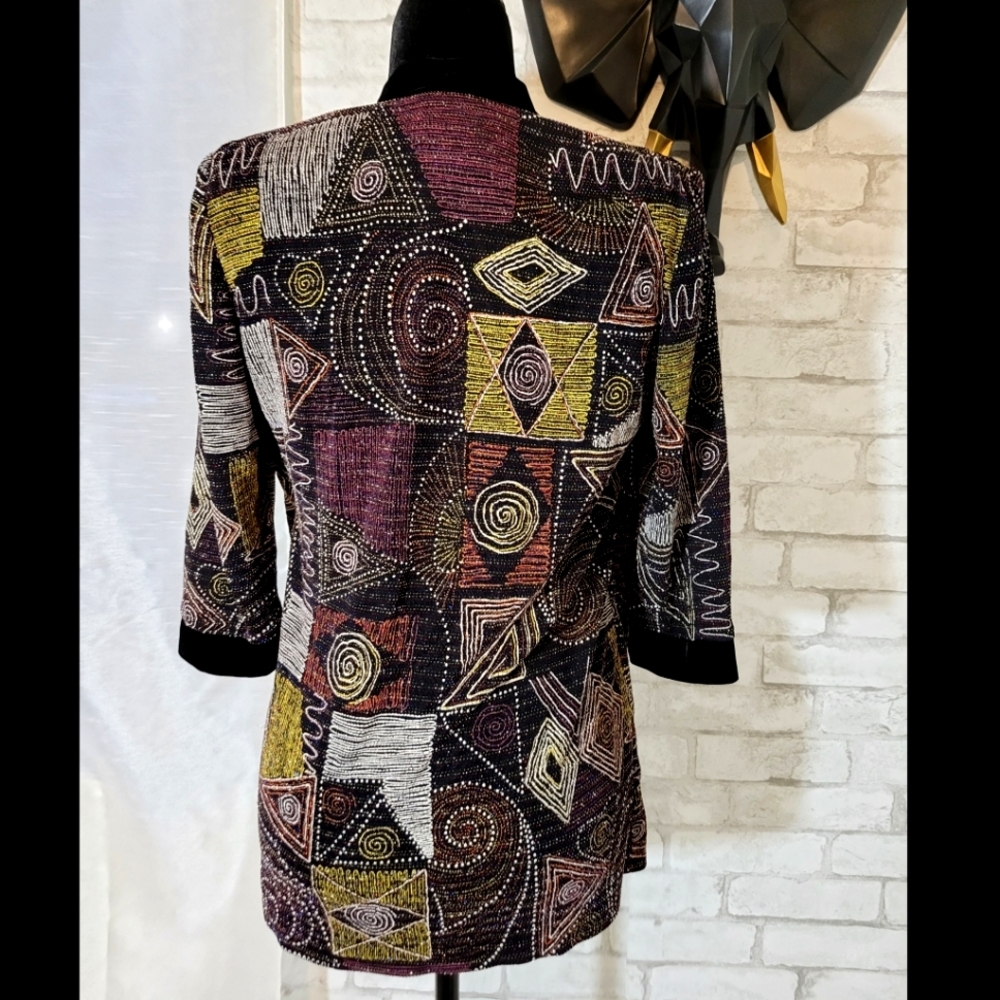 Vintage Velour Sparkle Mock 2-Piece Top/ Jacket Set Size 6P